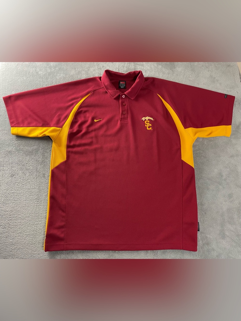 USC Trojans Nike Team Polo Shirt Men’s XL Dri Fit Red Embroidered Logo